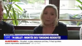 Marine Le Pen sur le 14 juillet: "On renonce à notre fête nationale en raison de la peur que suscite les violences potentielles"