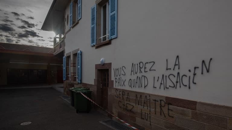 Le tag raciste retrouvé sur le domicile alsacien, ce 12 mars 2019.