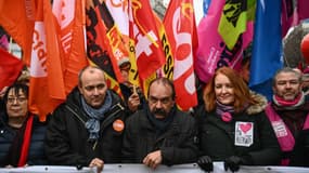 Les leaders syndicaux lors de la manifestation du 19 janvier 2023