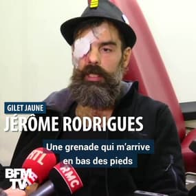 Quelles sont les deux versions autour de la blessure du gilet jaune Jérôme Rodrigues ?
