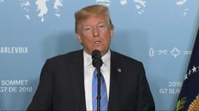 Donald Trump lors d'une conférence de presse le 9 juin 2018 à l’occasion du sommet du G7