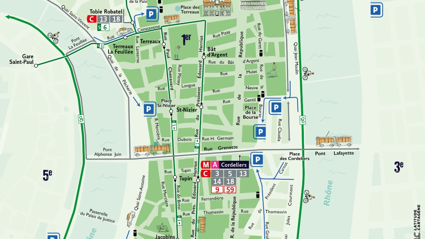 La carte définitive du projet de Zone à trafic limitée à Lyon.