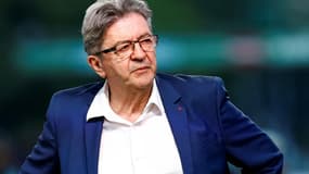 Le leader insoumis Jean-Luc Mélenchon (LFI) à l'issue du second tour des législatives à Paris le 7 juillet 2024