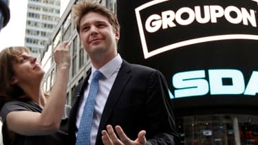 Andrew Masson au moment de l'introduction en Bourse de Groupon, en 2011.