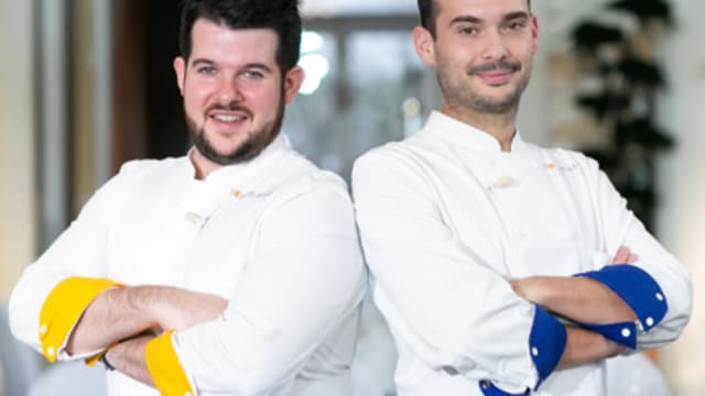 Les deux finalistes de  Top Chef, Guillaume (à gauche) et Samuel (à droite).