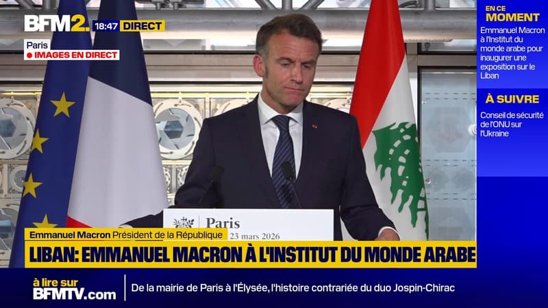"Aucune occupation, aucune forme de colonisation (...) ne saurait assurer la sécurité de qui que ce soit", assure Emmanuel Macron à propos de la situation au Moyen-Orient