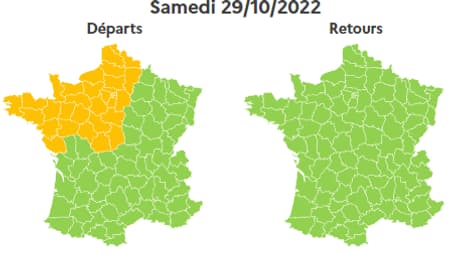 Journée orange dans le sens des départs le samedi. Journée orange dans le sens des départs le samedi.
