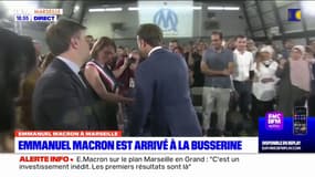 Marseille: Emmanuel Macron est arrivé dans le gymnase de La Busserine pour un débat