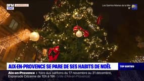 Aix-en-Provence: le grand sapin de Noël a été illuminé