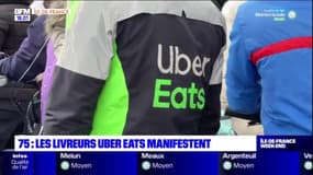 Paris: les livreurs Uber Eats manifestent