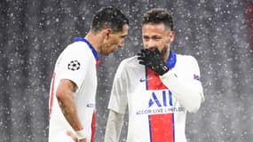 Angel DI Maria et Neymar lors de Bayern-PSG