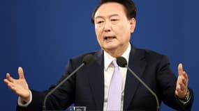 Yoon Suk Yeol donne une conférence de presse, le 7 novembre 2024 à Séoul