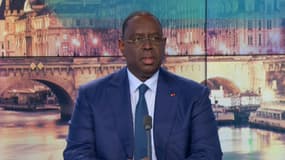 Le président sénégalais Macky Sall sur le plateau de BFMTV le 10 juin 2022