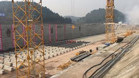 Le chantier du nouveau Titanic, dans le Sichuan, en Chine.