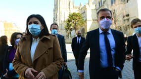 La maire de Paris Anne Hidalgo et le maire de Bordeaux Pierre Hurmic, le 22 mars 2021 à Bordeaux