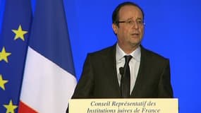 François Hollande, mercredi, lors du dîner du Crif.