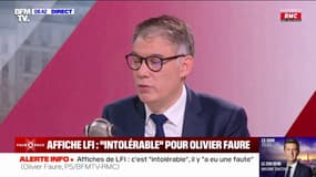 "J'ai trouvé ça insupportable": Olivier Faure condamne la réaction de Jean-Luc Mélenchon après la polémique concernant une affiche LFI sur Cyril Hanouna jugée antisémite