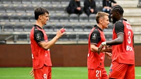 Esteban Lepaul buteur lors d'Angers-Rennes, le 31 août 2025.