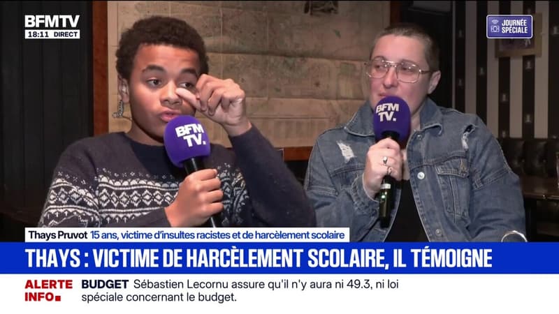 Harcèlement scolaire: "On peut s'en sortir, ça ne nous détruit pas pour toujours, témoigne Thays, victime d'insultes racistes