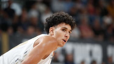 Zaccharie Risacher avec l'ASVEL en Betclic Elite le 31/10/2022