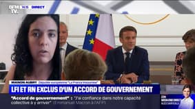 Manon Aubry, députée européenne LFI: "Depuis quand le président de la République décerne des brevets de respectabilité et de capacité à gouverner ?"