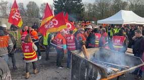 Les salariés d'ArcelorMittal à Denain
