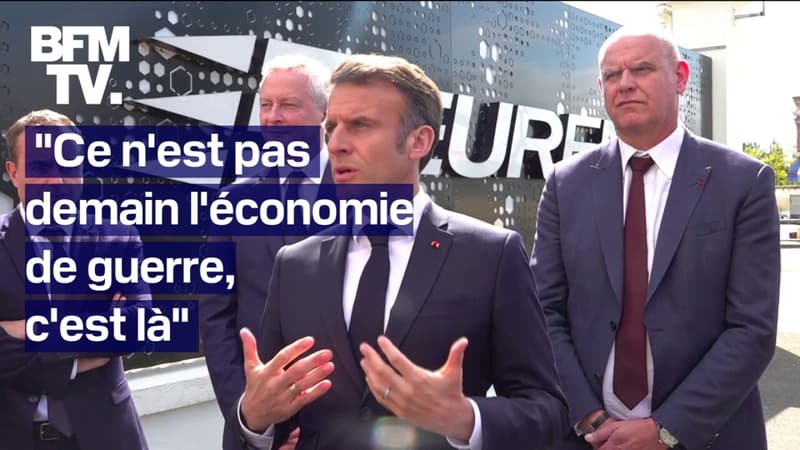 Armement: Emmanuel Macron s'exprime après avoir posé la première pierre d'une usine de poudre