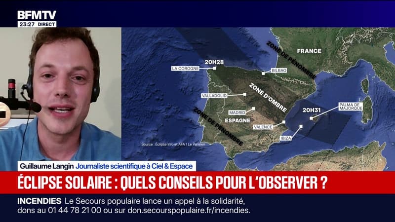 Éclipse solaire: "Une baisse de température assez brusque et soudaine", prévient Guillaume Langin, journaliste scientifique à Ciel & Espace