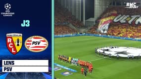 Lens-PSV : L'entrée des joueurs et le tifo des ultras lensois