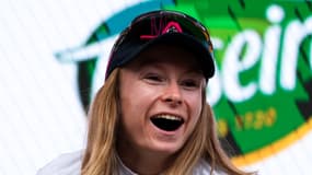 Maëva Squiban à l'arrivée de la 9e étape du Tour de France féminin, le 3 août 2025.