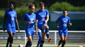 Les Bleues à l'entraînement le 15 juin 2022.