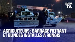 Colère des agriculteurs: un barrage filtrant et des blindés installés à Rungis