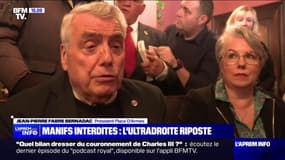 Colloque de l'Action Française à Paris: Jean-Pierre Fabre Bernadac dénonce une décision politique de la part de la préfecture de police, après l'arrêté d'interdiction du rassemblement suspendu par le tribunal administratif