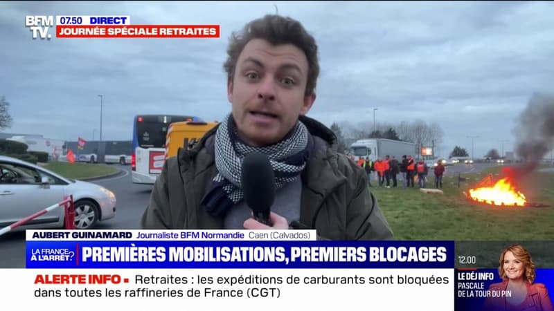 Grève du 7 mars: des blocages de ronds-points se tiennent depuis ce mardi matin à Caen