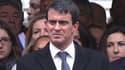 Le Premier ministre Manuel Valls pendant la cérémonie d'hommage aux trois policiers morts dans les attentats, mardi 13 janvier. 