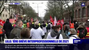 Lille: première manifestation interprofessionnelle de 2021 ce jeudi 