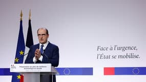Le Premier ministre Jean Castex lors de la présentation du "plan de résilience", le 16 mars 2022 à Paris