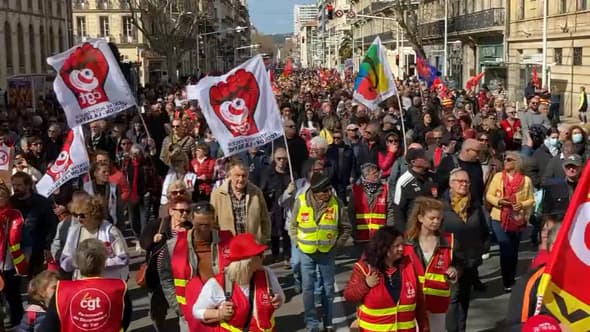 8000 personnes ont manifesté à Toulon contre la réforme des retraites le 11 mars 2023 d'après la CGT. PHOTO D'ILLUSTRATION. 