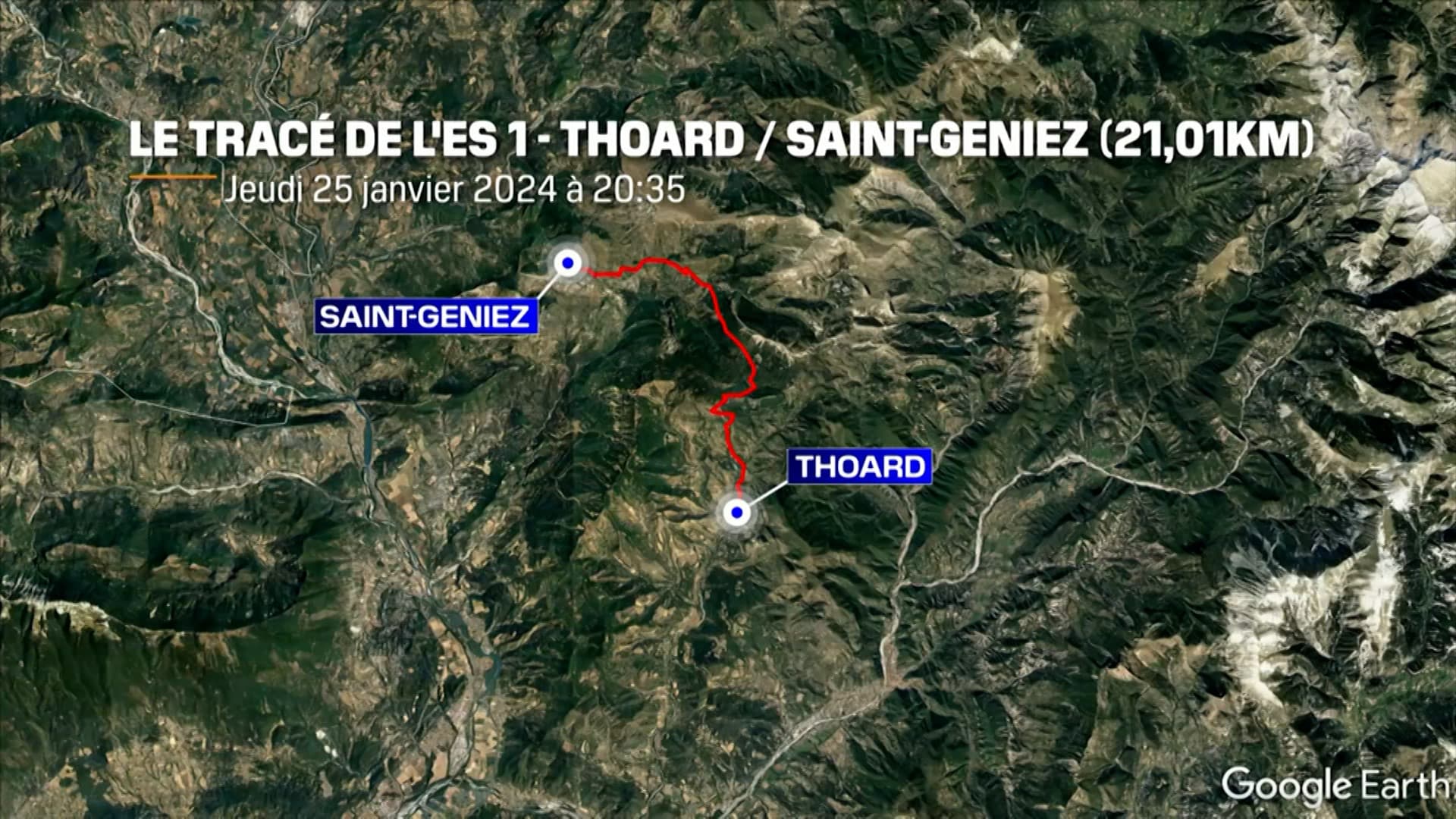 Le tracé d'une étape du Rallye Monte-Carlo 2024. Le tracé d'une étape du Rallye Monte-Carlo 2024.
