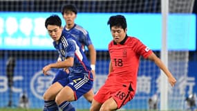 Kang-In Lee lors de la finale des Jeux asiatiques face au Japon, le 7 octobre 2023.