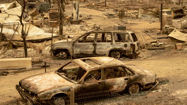 Après le passage d'un incendie géant en Californie, le 7 août 2018.