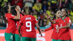 La joie des joueuses du Maroc à la Coupe du monde féminine, 3 août 2023