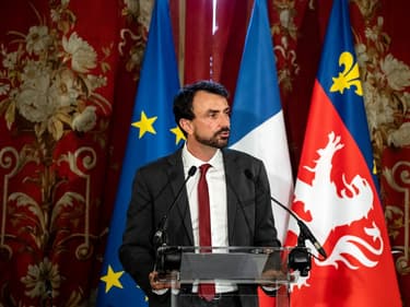 Grégory Doucet à l'hôtel de ville de Lyon le 4 juillet 2020.