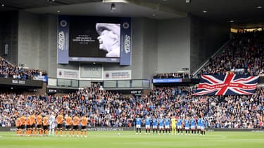 L'hommage de l'Ibrox Stadium à la Reine Elizabeth II, le 17 septembre 2022.
