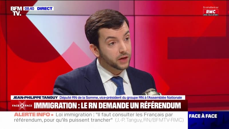 Loi immigration: Jean-Philippe Tanguy (RN) dénonce 