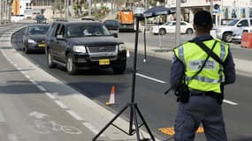 Un contrôle routier à Tel-Aviv le 18 septembre 2020.
