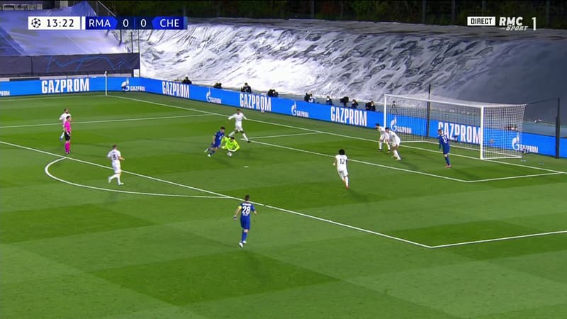 Real Madrid-Chelsea: la superbe ouverture du score de Pulisic, en dribblant la défense madrilène