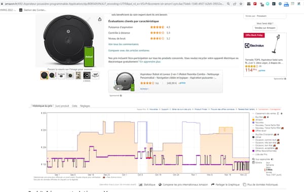 L'extension Keepa permet d'avoir l'historique détaillé des prix proposés sur Amazon.