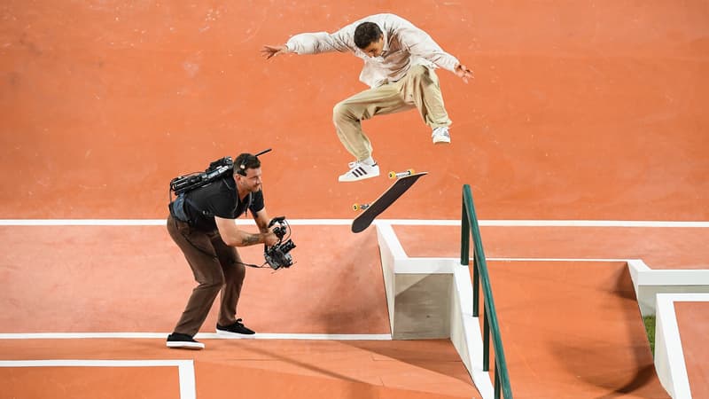 Le skateur français Vincent Milou au Street League Skateboarding à Roland-Garros, 11 octobre 2025