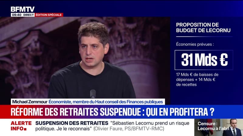 Michael Zemmour, économiste, explique que l'application de la réforme des retraites est décalée d'une génération